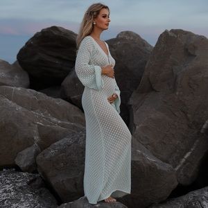 MESHKI maxi crochet dress